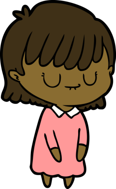 Bir insan tarafından çizilmiş karikatür kadın.