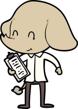 Bir insan tarafından çizilmiş şirin bir fil.