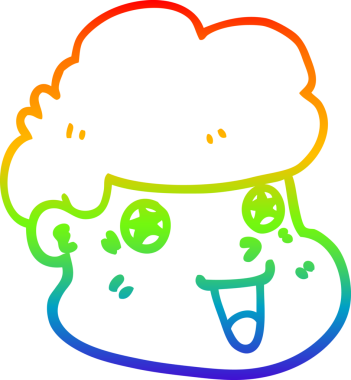 gökkuşağı gradyan çizgi çizimi bir insan tarafından çizilmiş bir çizgi çocuk yüzü