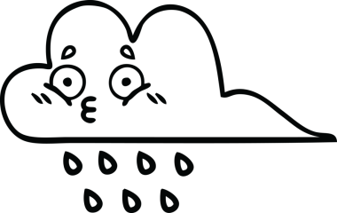 Bir insan tarafından çizilmiş fırtına yağmuru bulutu çizimi