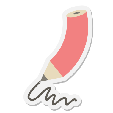 Bir insan tarafından çizilmiş kalem yazma etiketi