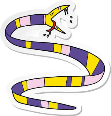 Bir insan tarafından çizilmiş zehirli bir yılan çıkartması.