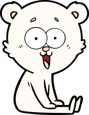 Bir insan tarafından çizilmiş gülen oyuncak ayı çizgi filmi.