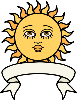 Bir insan tarafından çizilmiş güneşli geleneksel dövme.