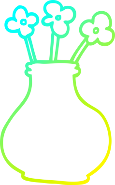 Bir insan tarafından çizilmiş çiçekli vazo çizimi.