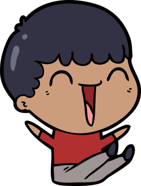 Bir insan tarafından çizilmiş mutlu bir adam.