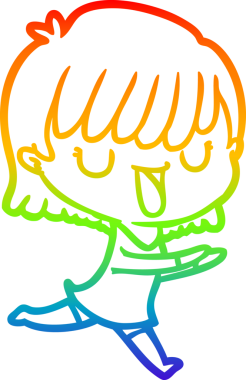 gökkuşağı gradyan çizimi bir insan tarafından çizilmiş bir karikatür kadın