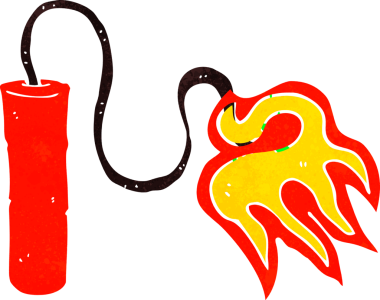 bir insan tarafından çizilmiş karikatür dinamiti.