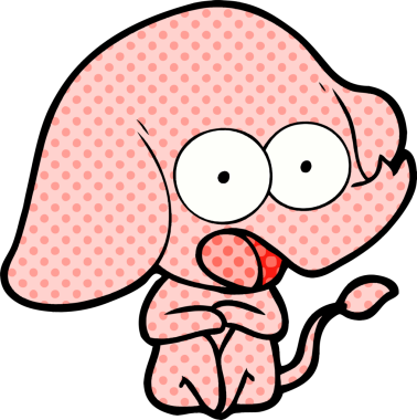 Bir insan tarafından çizilmiş şirin bir fil.