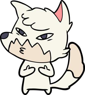 Bir insan tarafından çizilmiş akıllı çizgi film tilkisi.