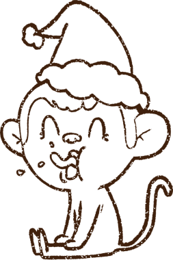 Bir insan tarafından çizilmiş Noel Maymunu Kömürü