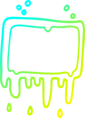 Bir insan tarafından çizilmiş soğuk gradyan çizgi çizgi film damlayan afiş