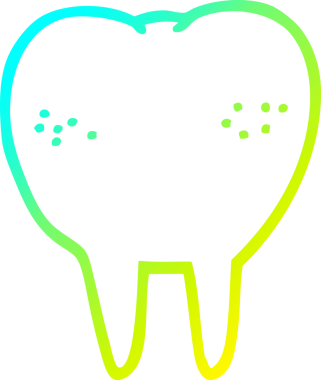 Bir insan tarafından çizilmiş bir çizgi film dişinin soğuk gradyan çizimi.