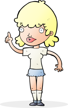 Bir insan tarafından çizilmiş bir fikri olan karikatür kadın.