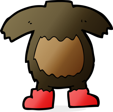 bir insan tarafından çizilmiş karikatür siyah ayı gövdesi (karıştırın ve eşleştirin veya ekleyin)