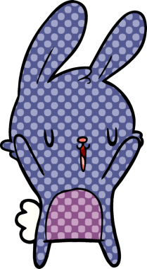 Bir insan tarafından çizilmiş şirin çizgi film tavşanı.