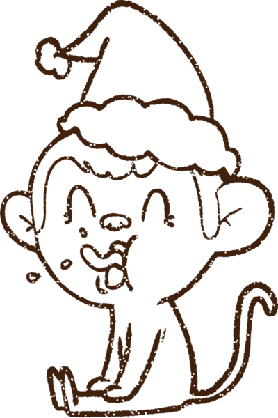Bir insan tarafından çizilmiş Noel Maymunu Kömürü