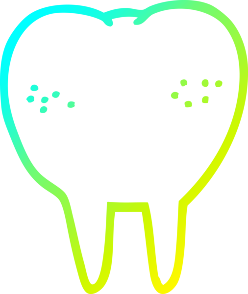 Bir insan tarafından çizilmiş bir çizgi film dişinin soğuk gradyan çizimi.