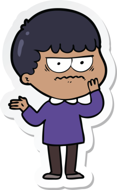 Bir insan tarafından çizilmiş kızgın bir adamın çıkartması.