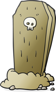 Bir insan tarafından çizilmiş serbest çizilmiş ürkütücü bir tabut.