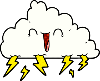 bir insan tarafından çizilmiş bir gökgürültüsü bulutu