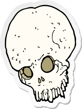 Bir insan tarafından çizilmiş ürkütücü bir karikatür çıkartması.