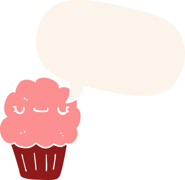 Bir insan tarafından çizilmiş, konuşma baloncuklu çizgi film keki.