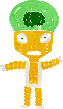 Bir insan tarafından çizilmiş geleceğin robotu.