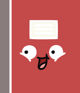 Bir insan tarafından çizilmiş düz renkli bir defter çizimi