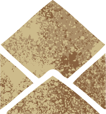 Bir insan tarafından çizilmiş kağıt zarfın retro çizim tarzı karikatürü