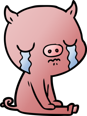 Bir insan tarafından çizilmiş domuz ağlaması.