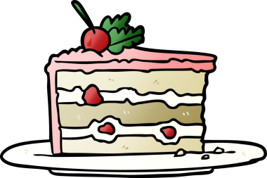 Çizgi film lezzetli tatlı; bir insan tarafından çizilmiş pasta.