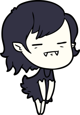 Bir insan tarafından çizilmiş ölümsüz vampir kız çizgi filmi.