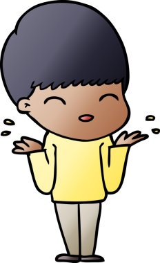 Bir insan tarafından çizilmiş mutlu çizgi film çocuğu.