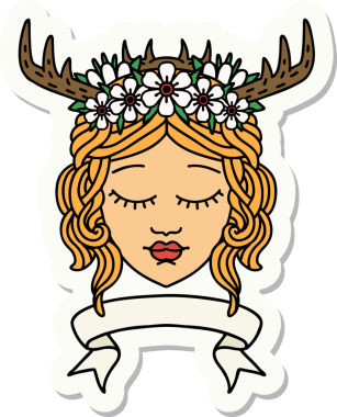 İnsan Druid karakterinin bir insan tarafından çizilmiş pankartı.