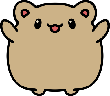 Bir insan tarafından çizilmiş şirin bir hamster çizgi filmi.