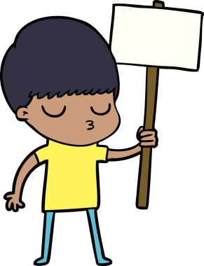 Bir insan tarafından çizilmiş sakin çocuk çizgi filmi.