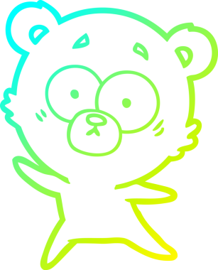 Bir insan tarafından çizilen kaygılı ayı karikatürünün soğuk eğim çizgisi.