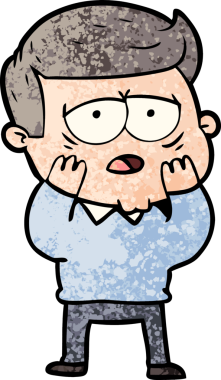 Bir insan tarafından çizilmiş yorgun bir adam.