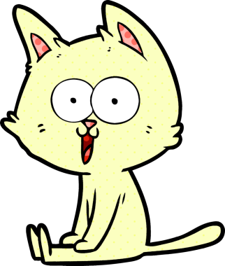 Bir insan tarafından çizilmiş komik çizgi film kedisi.