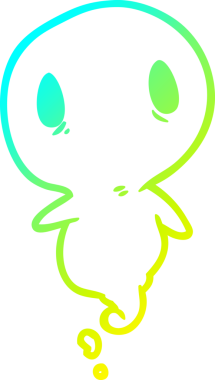 Bir insan tarafından çizilmiş güzel bir hayaletin soğuk gradyan çizgisi.