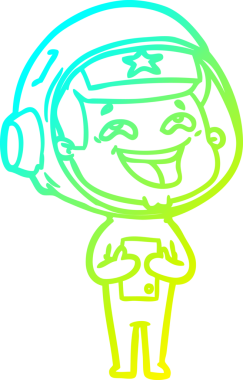 Bir insan tarafından çizilmiş gülen astronotun soğuk gradyan çizimi