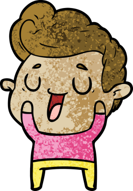 Bir insan tarafından çizilmiş mutlu çizgi film adamı.