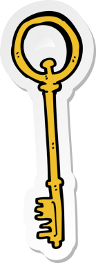 Bir insan tarafından çizilmiş çizgi film anahtarının çıkartması.