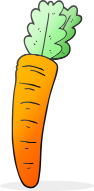 Bir insan tarafından çizilmiş karikatür havucu.