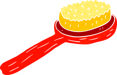 bir insan tarafından çizilmiş eski bir fırça.