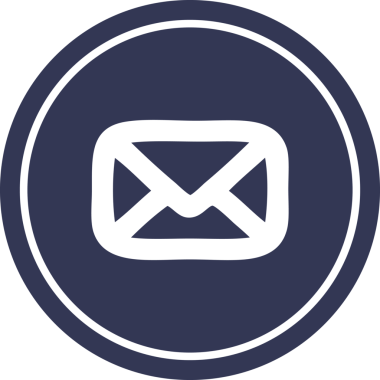 bir insan tarafından çizilmiş zarf harfi dairesel simgesi