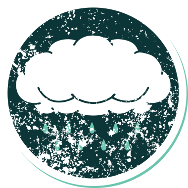 Bir insan tarafından çizilen yağmur bulutunun sembolik dövmeli görüntüsü