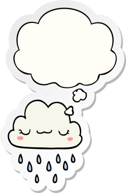 Düşünce baloncuklu karikatür fırtına bulutu insan tarafından çizilmiş bir çıkartma.