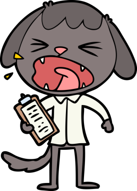 Bir insan tarafından çizilmiş şirin bir çizgi film köpeği.